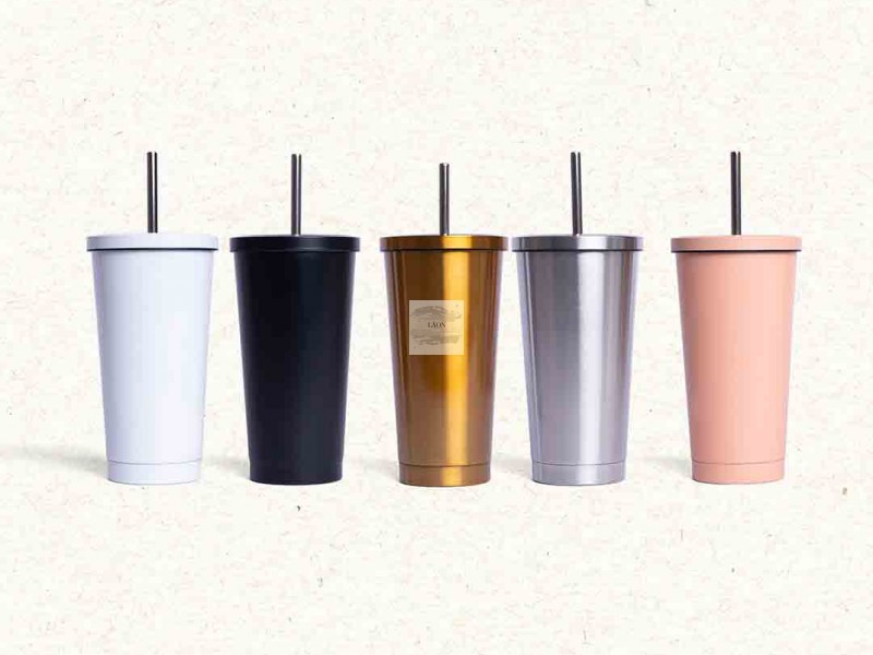 CỐC GIỮ NHIỆT INOX TRƠN CÓ ỐNG HÚT MNA
