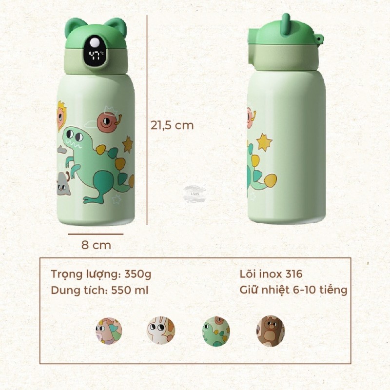 BÌNH GIỮ NHIỆT TRẺ EM HIỂN THỊ NHIỆT ĐỘ