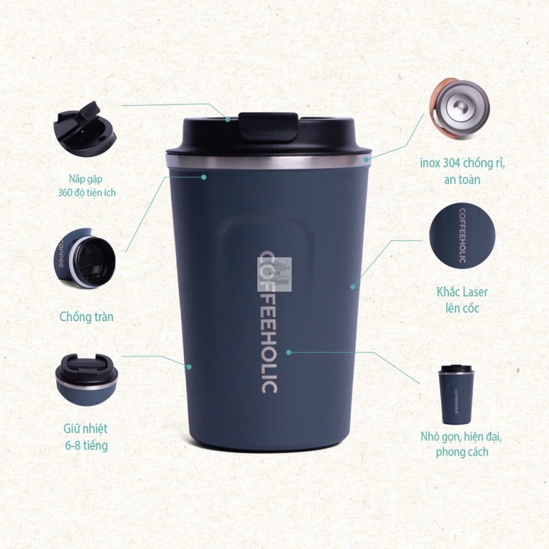 CỐC GIỮ NHIỆT COFFEEHOLIC